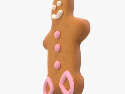 Gingerbread Cookie 9 Low-poly 3D model