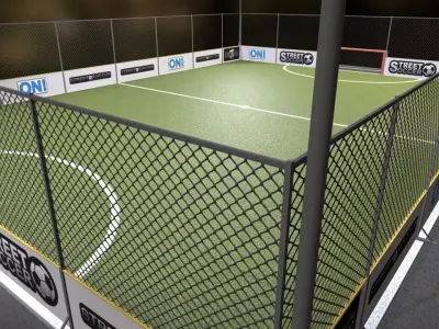 LowPoly Street Soccer  Football Field Low-poly 3D model