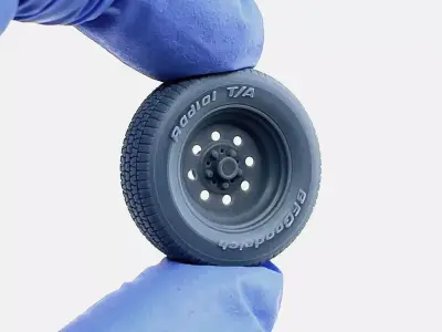 15x8 Weld Draglite Wheel BFGoodrich Radial Tire  3D print model