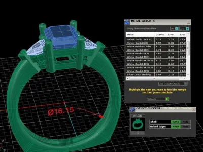 Three Gemstone Ring 3D print model 3D print model