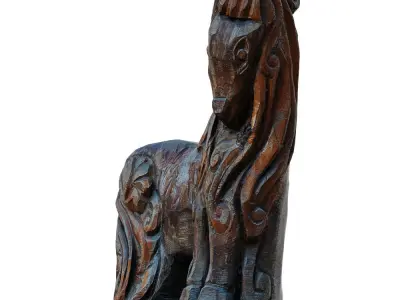 Wooden Horse Figurine 3D model