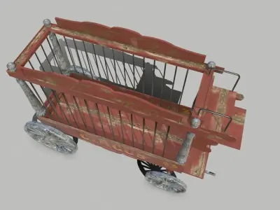 Circus Wagon Free low-poly 3D model