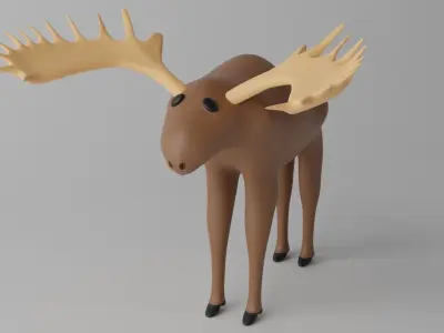 Cartoon Moose Deer 3D model