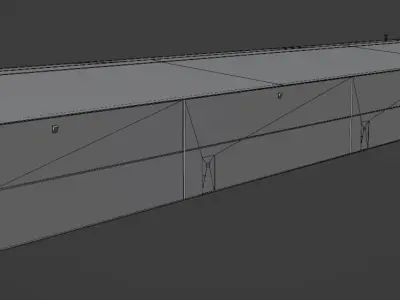 Airport Hangar Low-poly 3D model