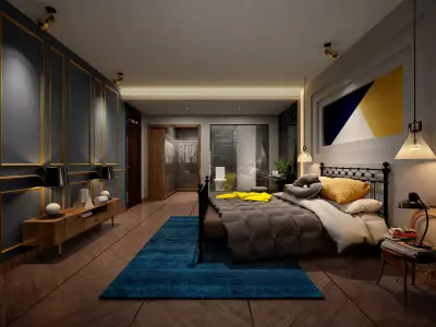 bedroom interior 3D model 26