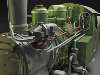 Py-27 Steam Locomotive 3D model