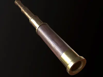 Spyglass Telescope - PBR Game Ready Low-poly 3D model