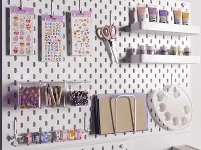 Ikea SKADIS Pegboard for Teenagers and Kids 3D model