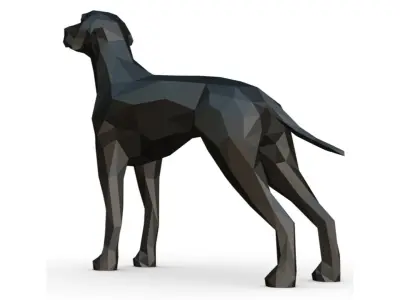 Dalmatian low poly dog 3D print model