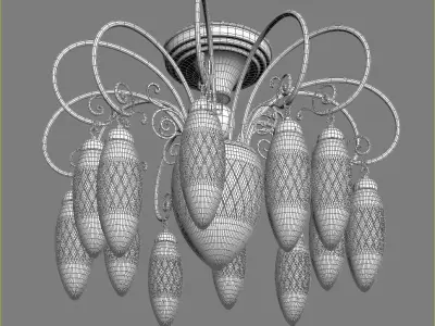 Chandelier Masiero Luxury Magnifica PL12 1 3D model