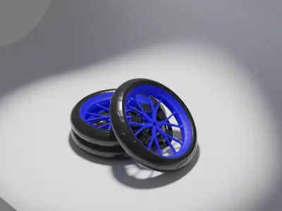 Bike wheel low poly 3D model