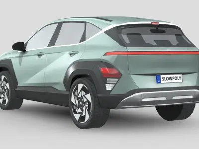 Hyundai Kona 2024 Low-poly 3D model