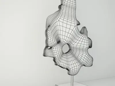 Teak Wood Table Top Decoration 3D model