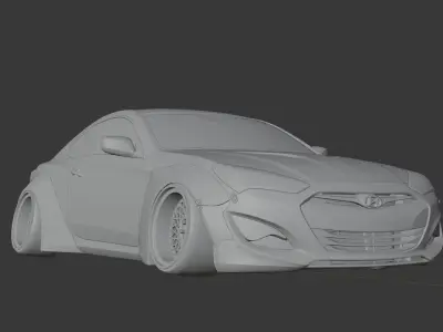 Hyundai Genesis Coupe - Black Material 3D model