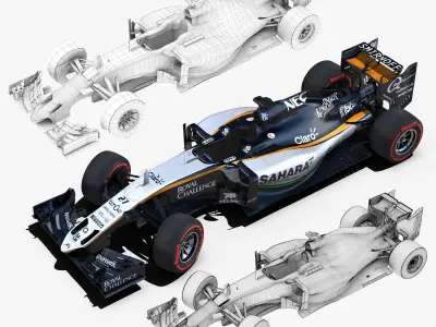 Force India VJM09 car Low-poly 3D model