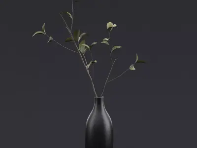 Tree Branch In Vase IV 3D model