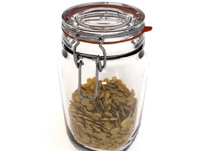 Glass Jar with farfalla pasta  3D model
