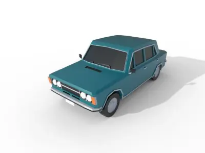 Fiat 124 Special 1973 - 1631 poly - 7 Diffirent Colour Low-poly 3D model