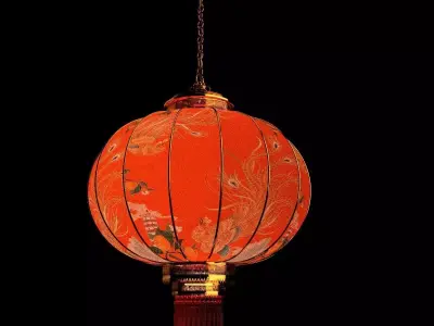 Chinese red lantern  Low-poly 3D model order