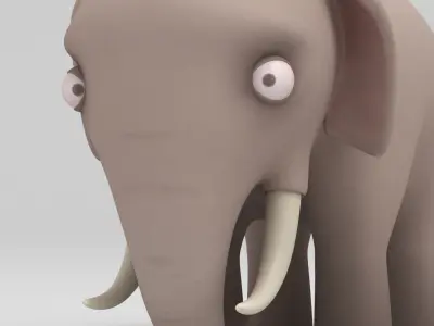 Elephant with tusks 3D model