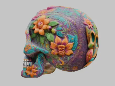 Sugar Skull Calavera 3D Model Low-poly 3D model
