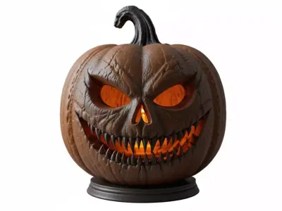 Spooky Teeth Jack-O-Lantern Pumpkin 3D Model Printable 3D model