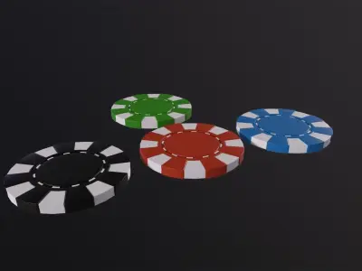 Casino chips 3D model  Low-poly 3D model