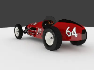 Vintage Sprint Car 3D Model by Media Pixel 3D model