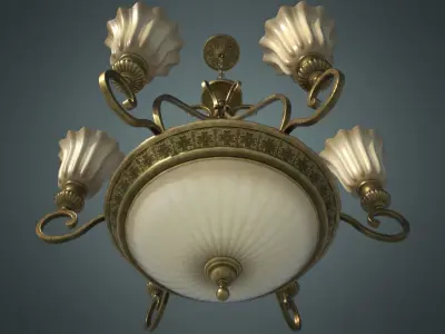 Classic Chandelier 01 - Game Ready Low-poly 3D model