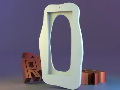 Modern Flow Mirror Frame 3D print model