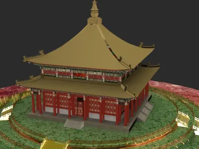 Chinese temple 3D model