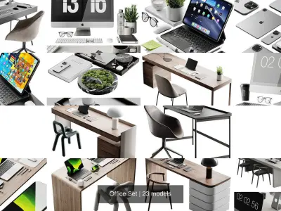Office Set 3D Model Collection