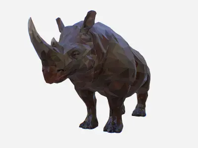 Rhino Low Polygon Art Animal Low-poly 3D model