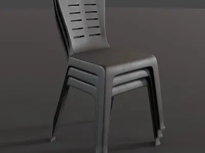 Stackable Plastic Chair Low-poly 3D model