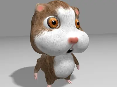 Hamster Toon Low-poly 3D model