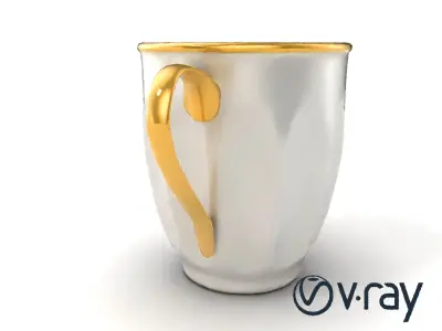 Art Deco Style Cappuccino Cup model pack Low-poly 3D model