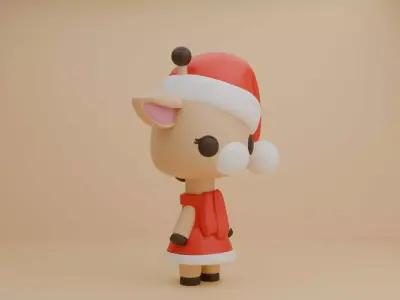 Christmas giraffe 14 3D print model