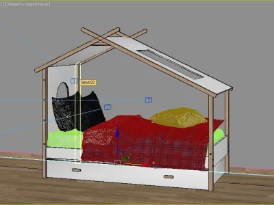 children cabin bed 2 3D model