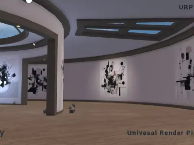 Circular Art Gallery Unity Asset Low-poly 3D model