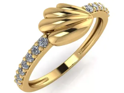 light weight gold diamond rings-C111116SKCH2026040-wt-0-5 3D print model