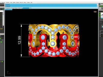 Artistic Wave Pattern Diamond Ring 3D Model  3249 3D print model
