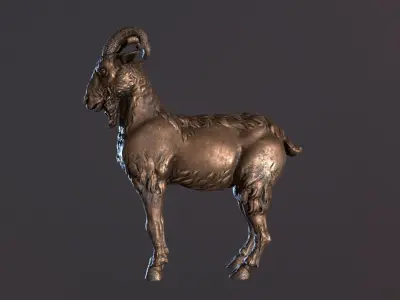 Goat sculpted Low-poly 3D model