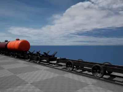 Underground Battery Electric Locomotive for UE Low-poly 3D model