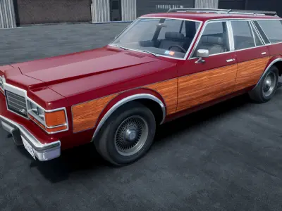 80s Station Wagon unity asset Low-poly 3D model