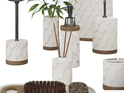 Bathroom decor set 03 Low-poly 3D model