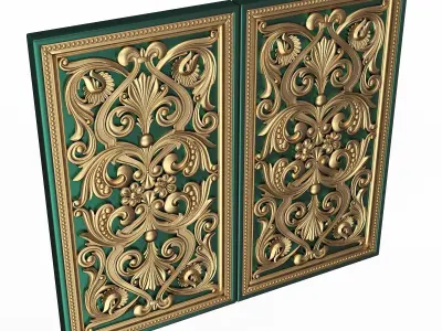 Backgammon Set 07 Green Low-poly 3D model