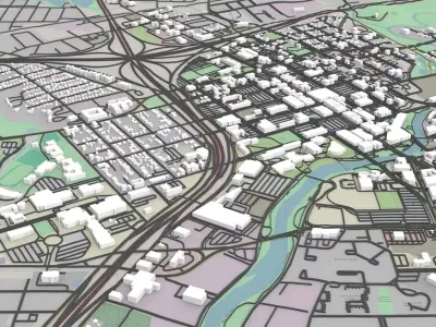 Cityscape Flint Michigan USA 3D model