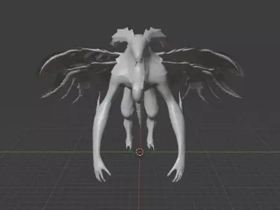 Valak Dragon for your games and animation Low-poly 3D model