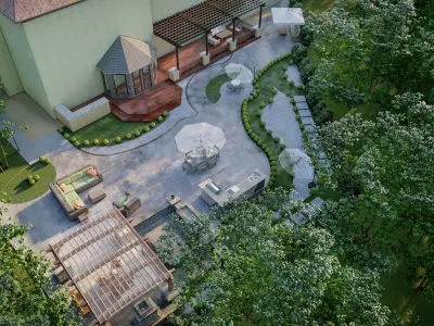 Luxury backyard design of modern house sketchup lumion model 3D model