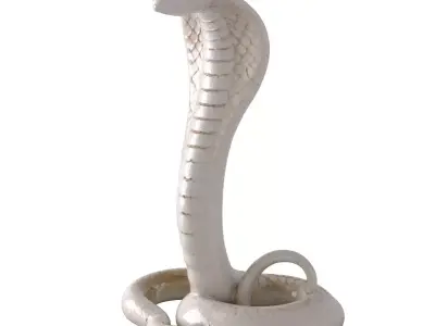 Ceramic King Cobra Snake Sculpture 3D model